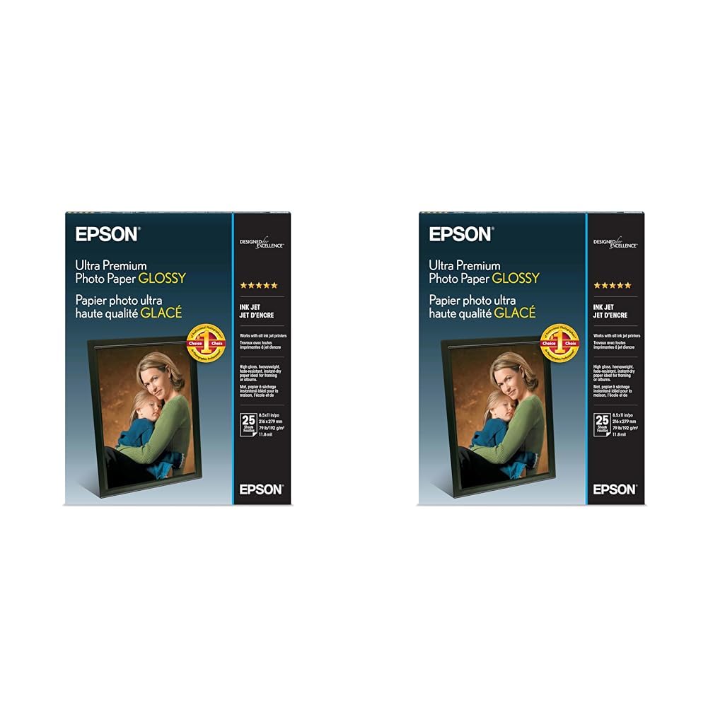 Epson Ultra premium Photo Paper Letter Size 8.5x11 25 sheets S042182