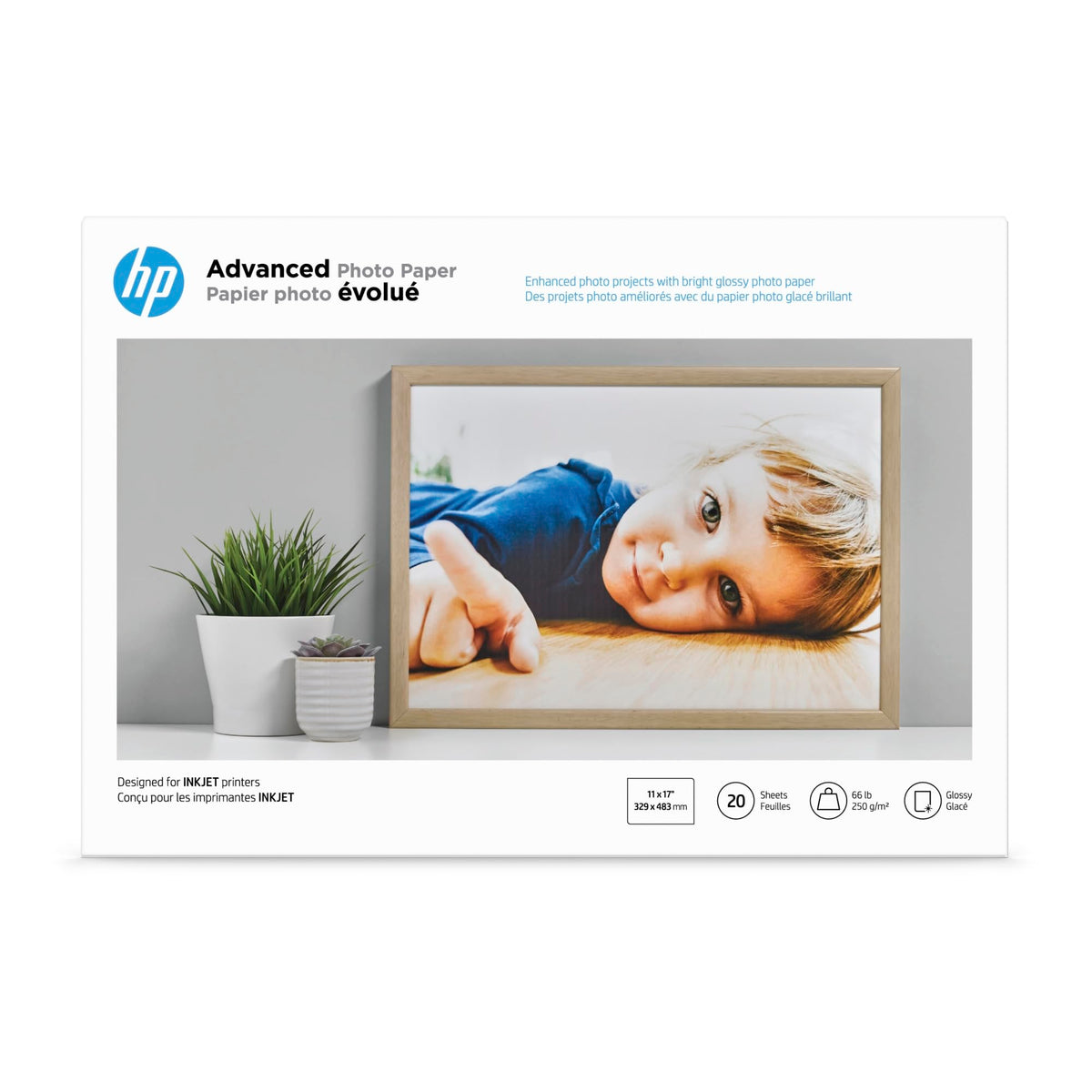 HP Advanced Photo Paper, Glossy, 8.5x11 in, 50 sheets (Q7853A)