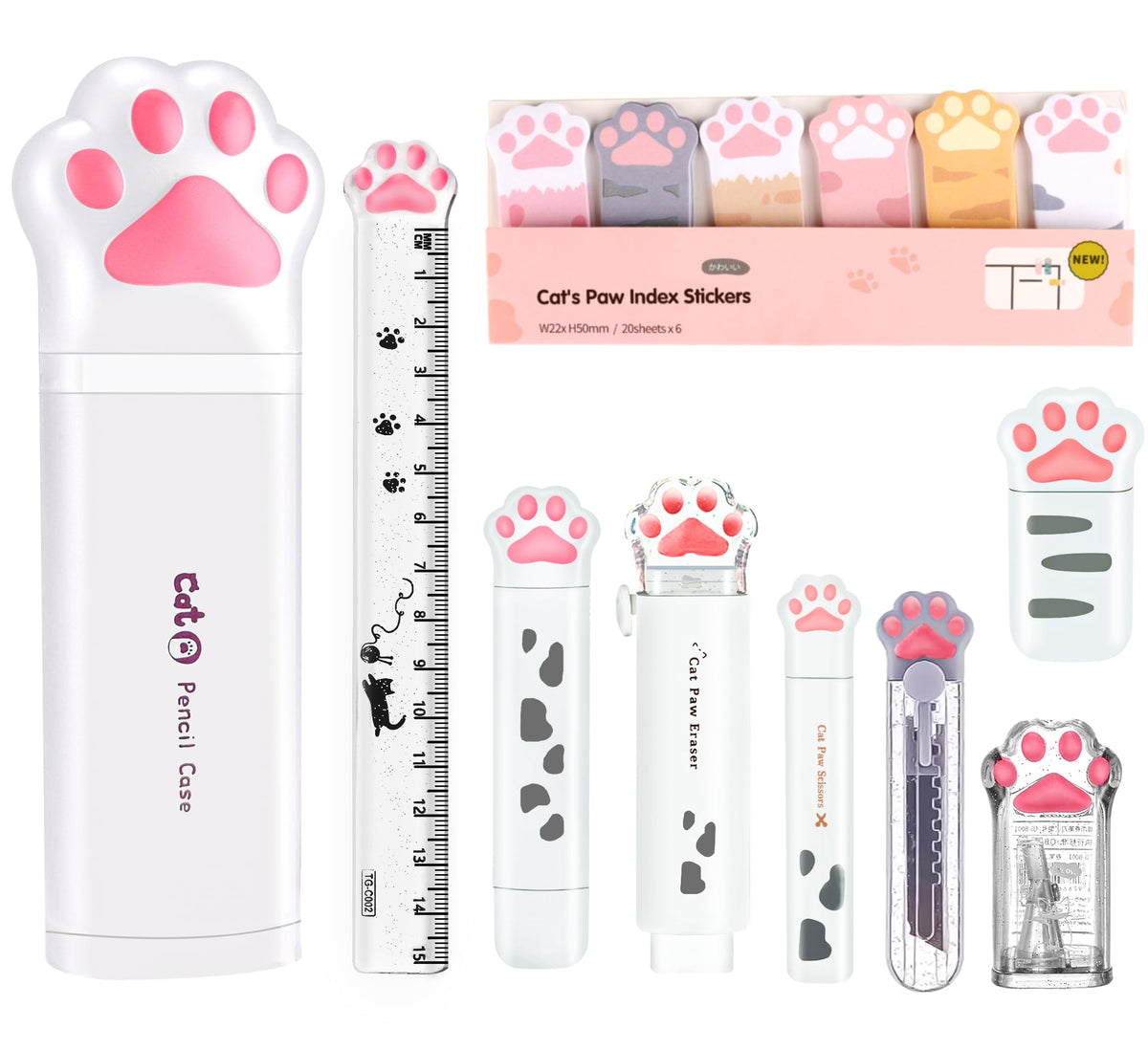 9Pcs Cute School Supplies, Cute Stationery,Includs Pencil Sharpener