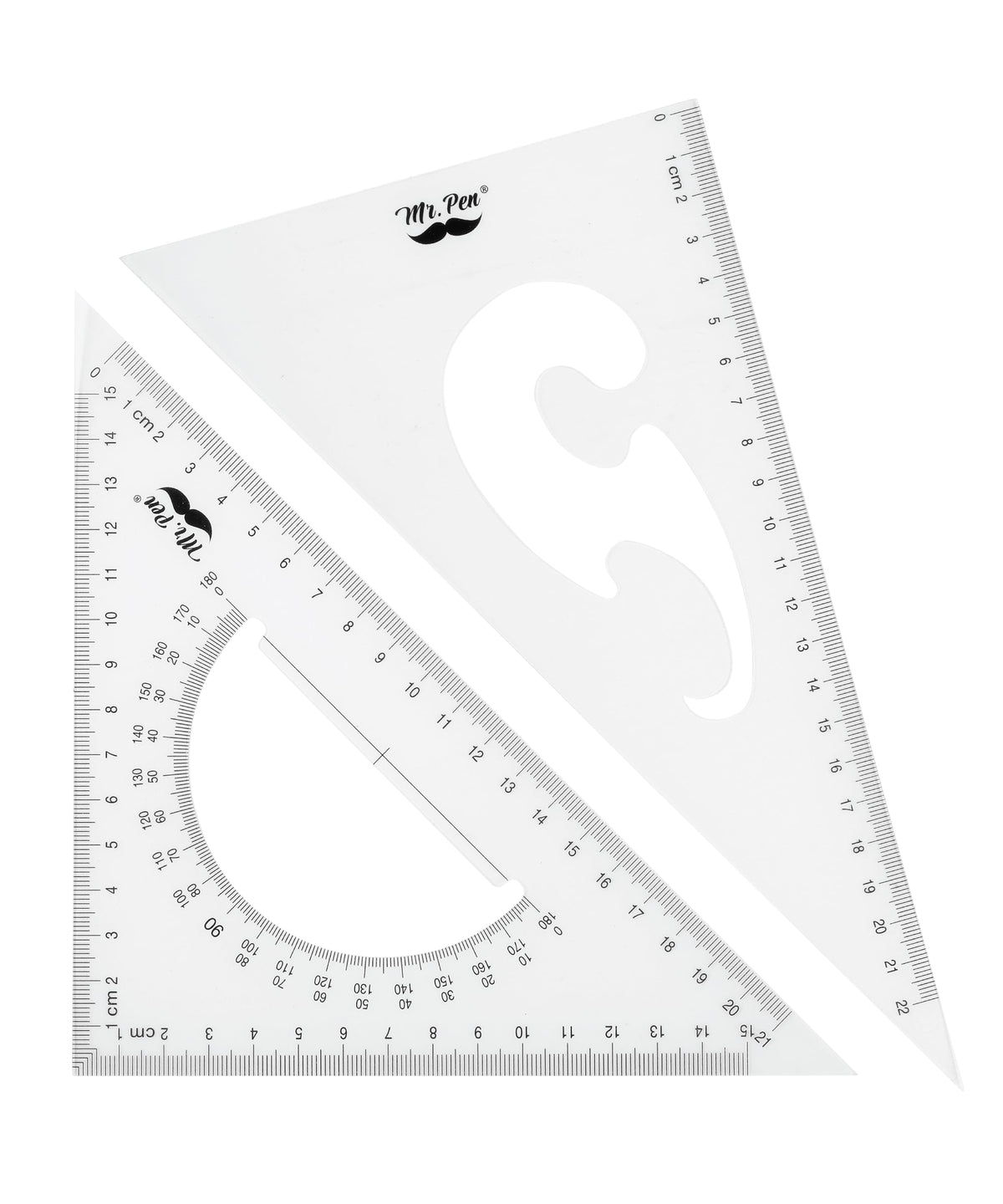 Mr. Pen Triangle Ruler, Protractor, Math Set - 3 Pack, Square Ruler