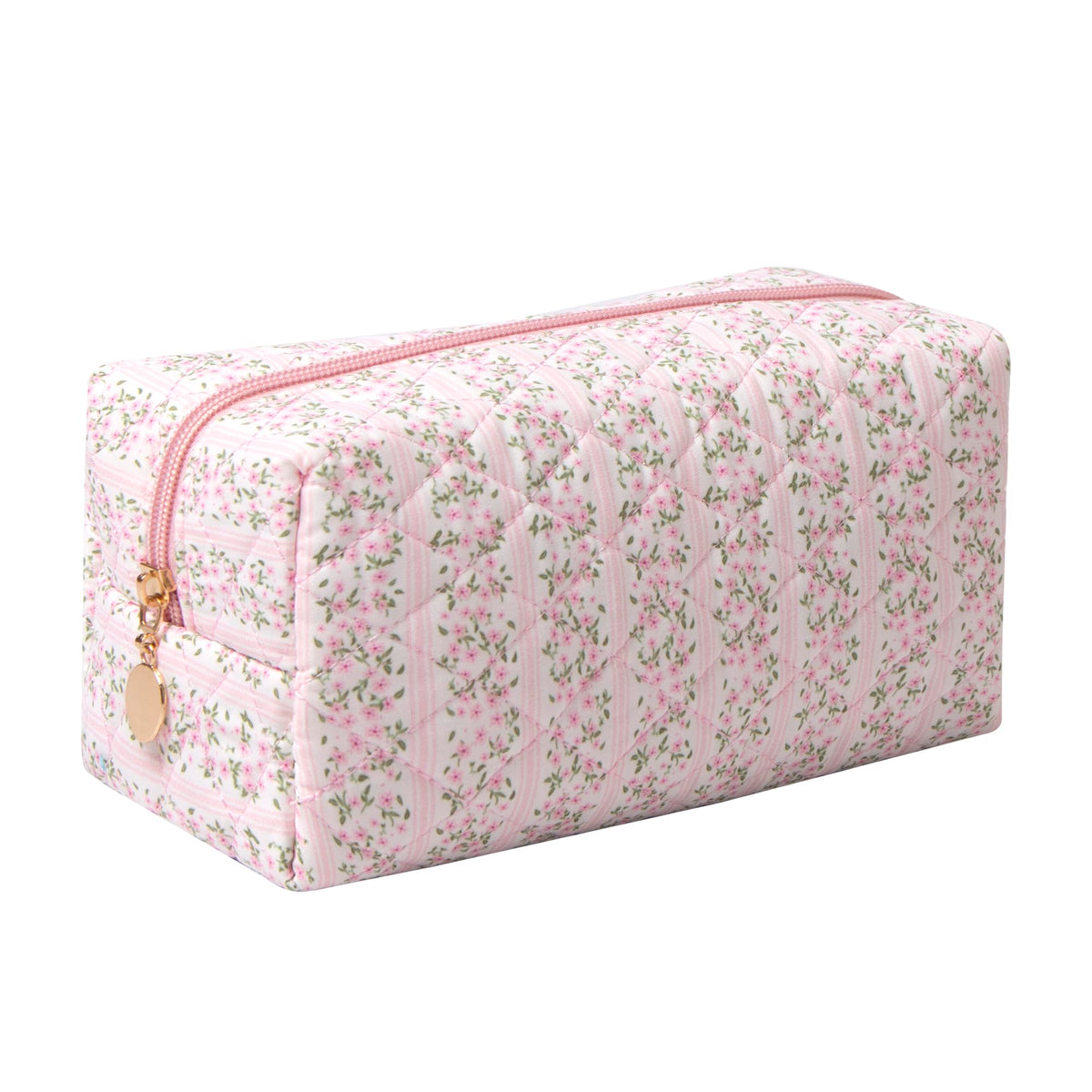 Pencil Case Office College School Storage Bag Pouch Holder Box Organizer Makeup Pouch Cosmetic Bag Aesthetic Cute Pen Case for Girls Boys Kids (Pink floral prints)