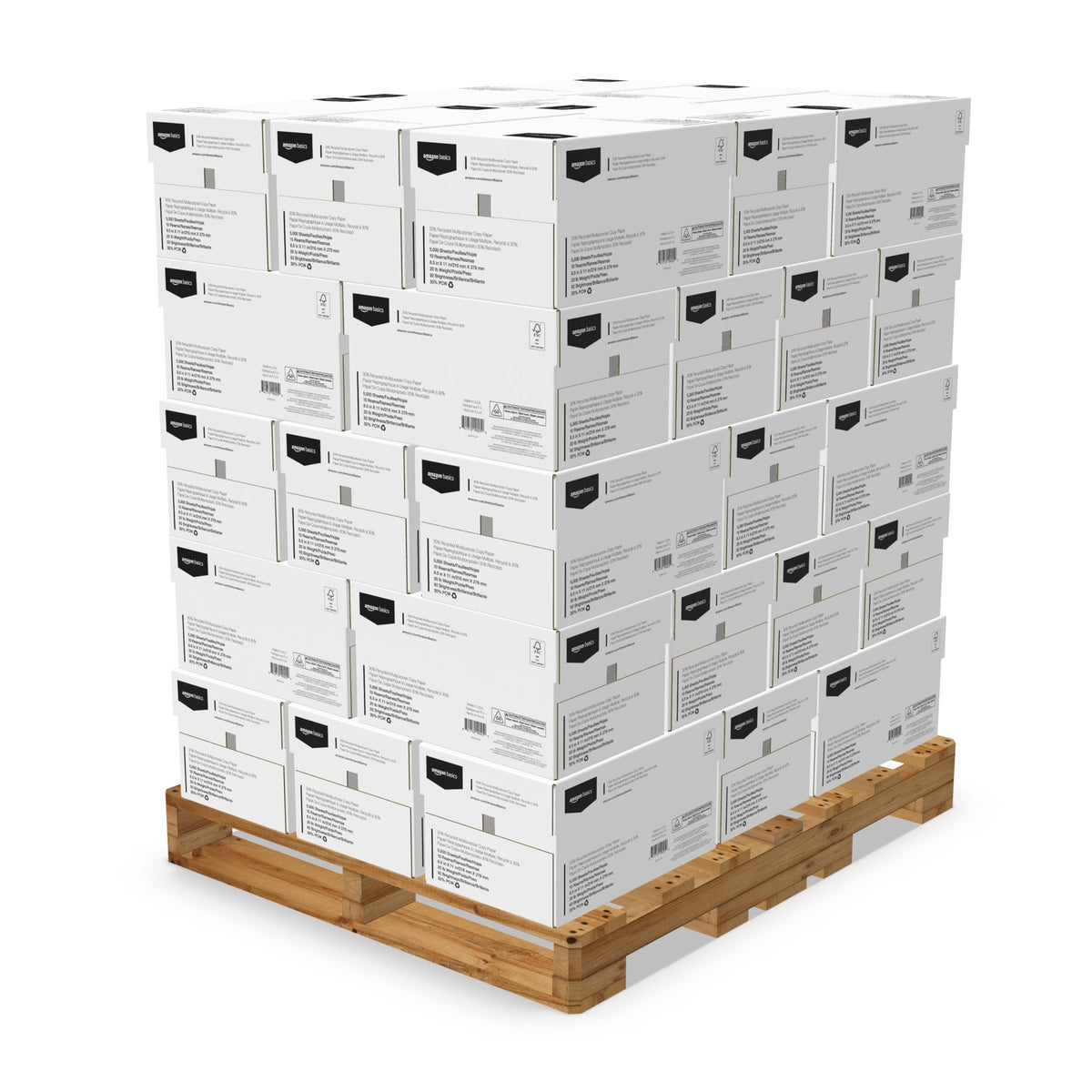 Amazon Basics 30% Recycled Multipurpose Copy & Print Paper, 8.5 x 11 Inches, 20 lb Weight, 92 Bright, White, Certified, 1500 Sheets (3 Reams)