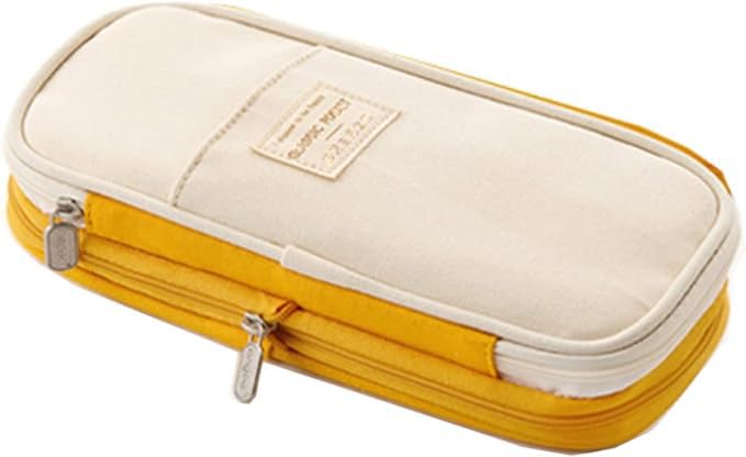 Arnuixty Large Storage Pencil Case Pen Bag with Zipper Big Capacity Pouch Organizer for Office Travel Holder Box(Peach)