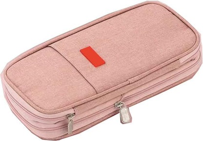 Arnuixty Large Storage Pencil Case Pen Bag with Zipper Big Capacity Pouch Organizer for Office Travel Holder Box(Peach)