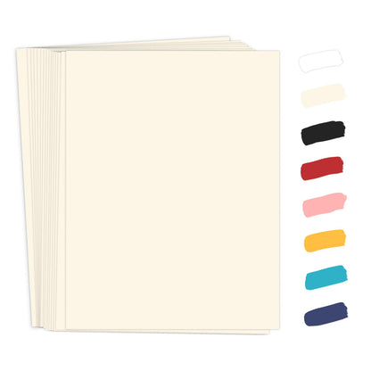 Goefun 50 Pack Cream Cardstock 8.5 x 11 Off White Card Stock 65lb