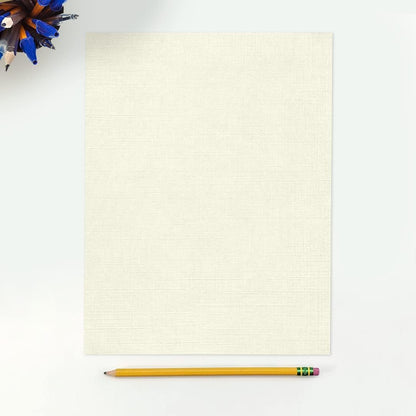 LUXPaper 8.5" x 11" Classic Linen Paper | Letter Size | Natural White | 24lb Paper (70lb. Text) | 50 Qty