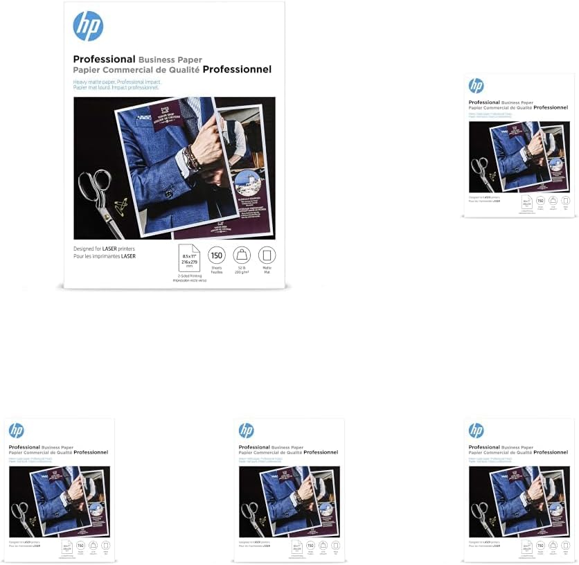 HP Professional Business Paper, Matte, 8.5x11 in, 52 lb, 150 sheets, works with laser printers (4WN05A)