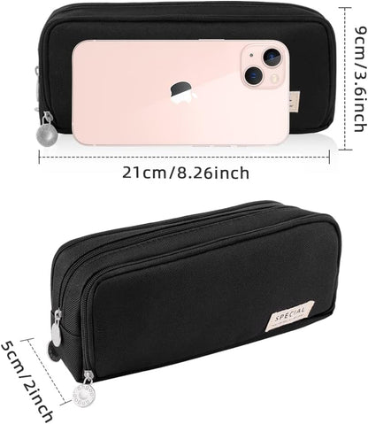 iSuperb Large Pencil Case 3 Compartments Pencil Pouch Big Capacity Pencil Bag for Kids Teen Girls Boys Student School Supplies Oxford Organizer Pen Bag Cosmetic Makeup Pouch