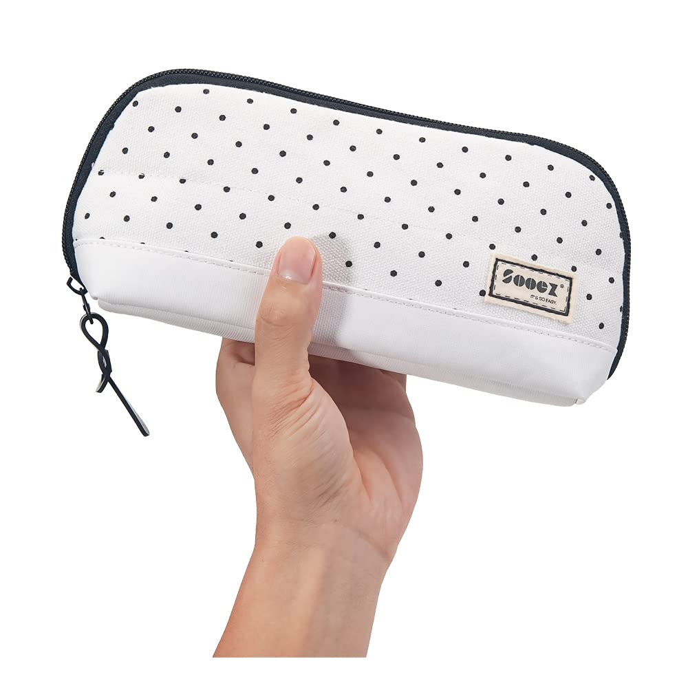 Sooez Wide-Opening Pencil Pen Case, Lightweight & Spacious Pencil Bag Pouch Box Organizer, Aesthetic Supply with Triangular Design for Adults, Grey