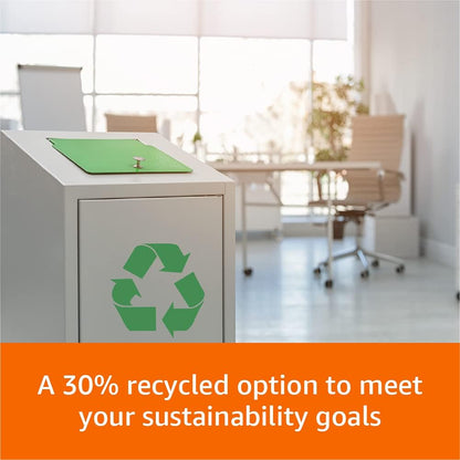 Amazon Basics 30% Recycled Multipurpose Copy & Print Paper, 8.5 x 11 Inches, 20 lb Weight, 92 Bright, White, Certified, 1500 Sheets (3 Reams)