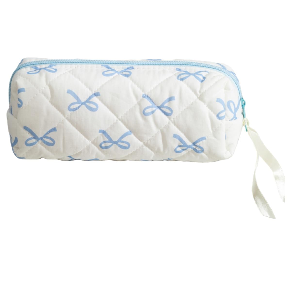 Seersucker Striped Pencil Bag, Large Capacity Stationery Pouch
