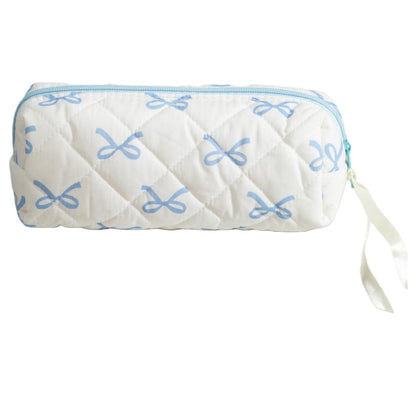 Seersucker Striped Pencil Bag, Large Capacity Stationery Pouch