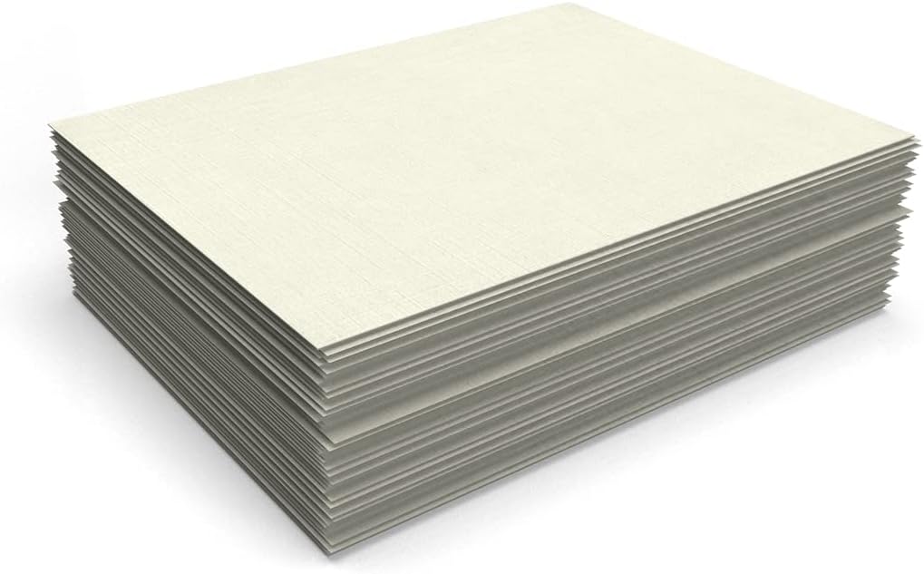 LUXPaper 8.5" x 11" Classic Linen Paper | Letter Size | Natural White | 24lb Paper (70lb. Text) | 50 Qty