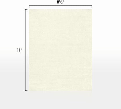 LUXPaper 8.5" x 11" Classic Linen Paper | Letter Size | Natural White | 24lb Paper (70lb. Text) | 50 Qty