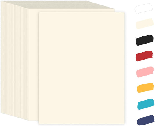 Goefun 100 Sheets Cream Cardstock 8.5 x 11 Off White Card Stock 65lb
