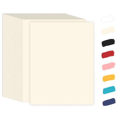 Goefun 100 Sheets Cream Cardstock 8.5 x 11 Off White Card Stock 65lb
