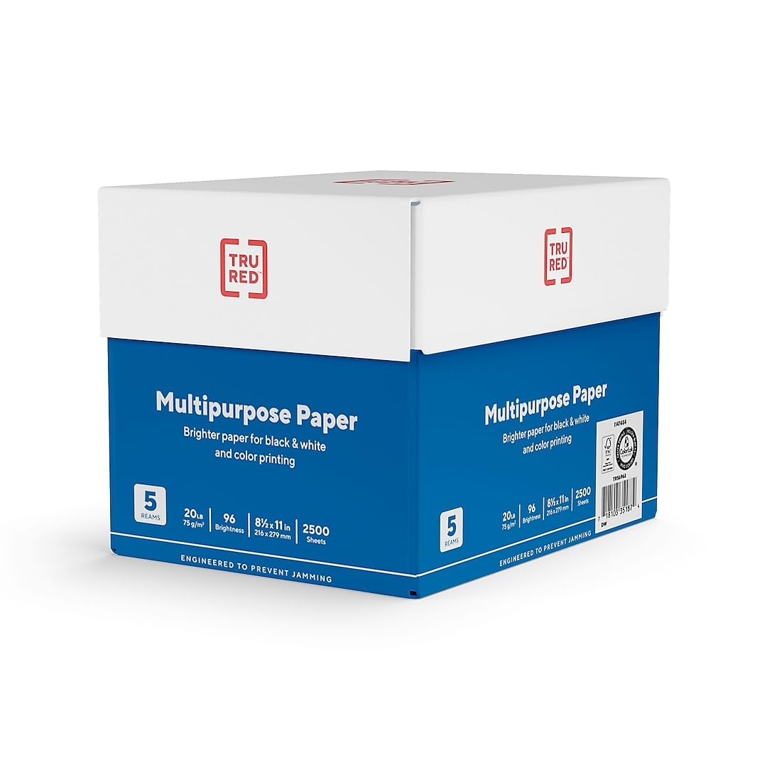 TRU RED Printer Paper, 8.5 x 11 Inch, 20 lb., For Office, School & Home