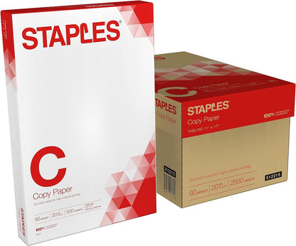 TRU RED by Staples Copy & Printer Paper, 8.5x11, 20lb, 92 Bright, 5,000 Sheets/Carton