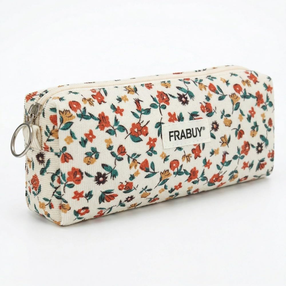 Soft Corduroy Pencil Case Pen Pouch Organizer, Small Stationery Bag