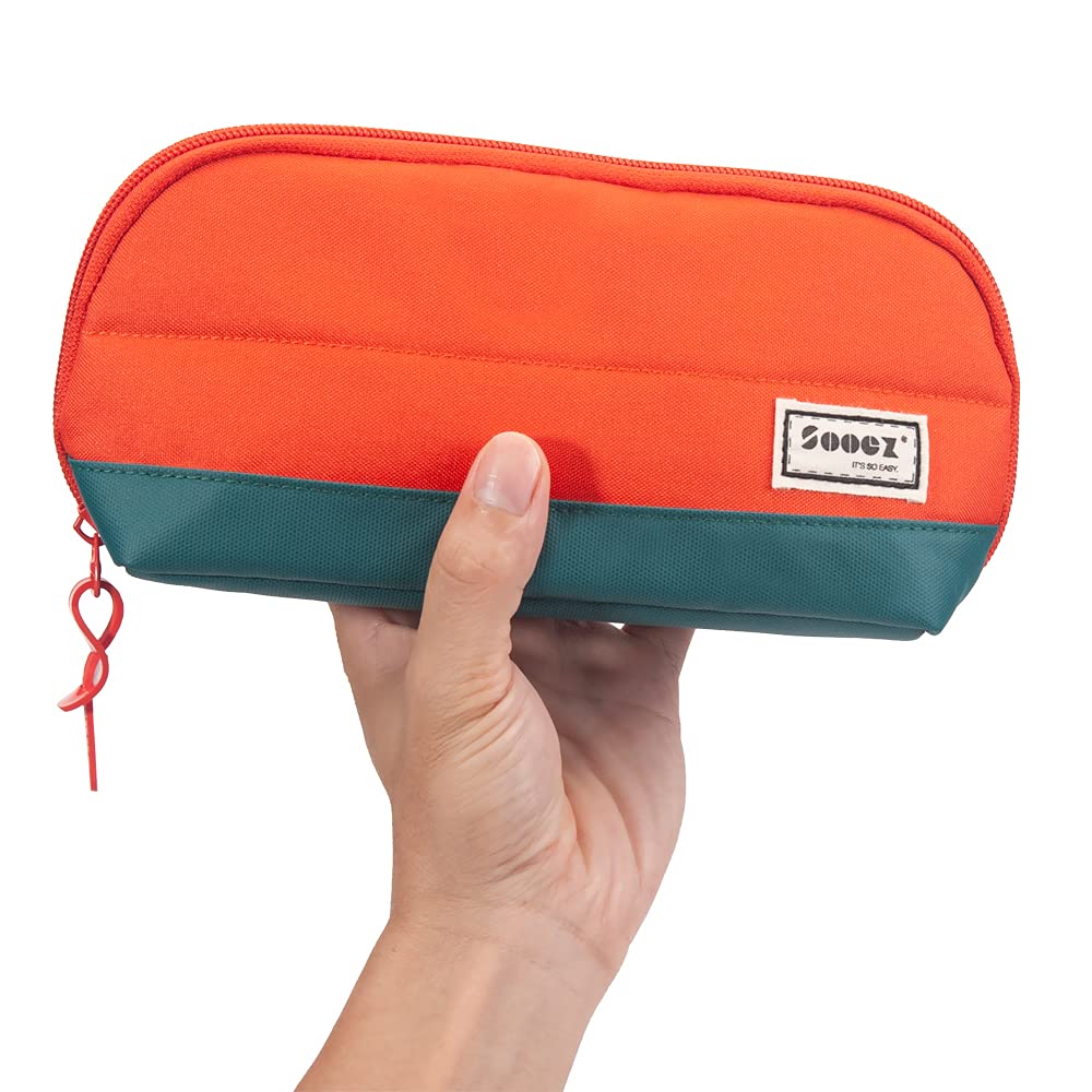 Sooez Wide-Opening Pencil Pen Case, Lightweight & Spacious Pencil Bag Pouch Box Organizer, Aesthetic Supply with Triangular Design for Adults, Grey