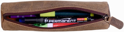 Leather Pencil Case Handcrafted Pen pouch Elegant and practical gift for artists perfect for office by KomalC