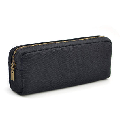 Pencil Pen Case, Canvas Pencil Pouch Big Capacity Pen Bag with Zipper Durable Stationary Storage Bag for Adult Students Officers