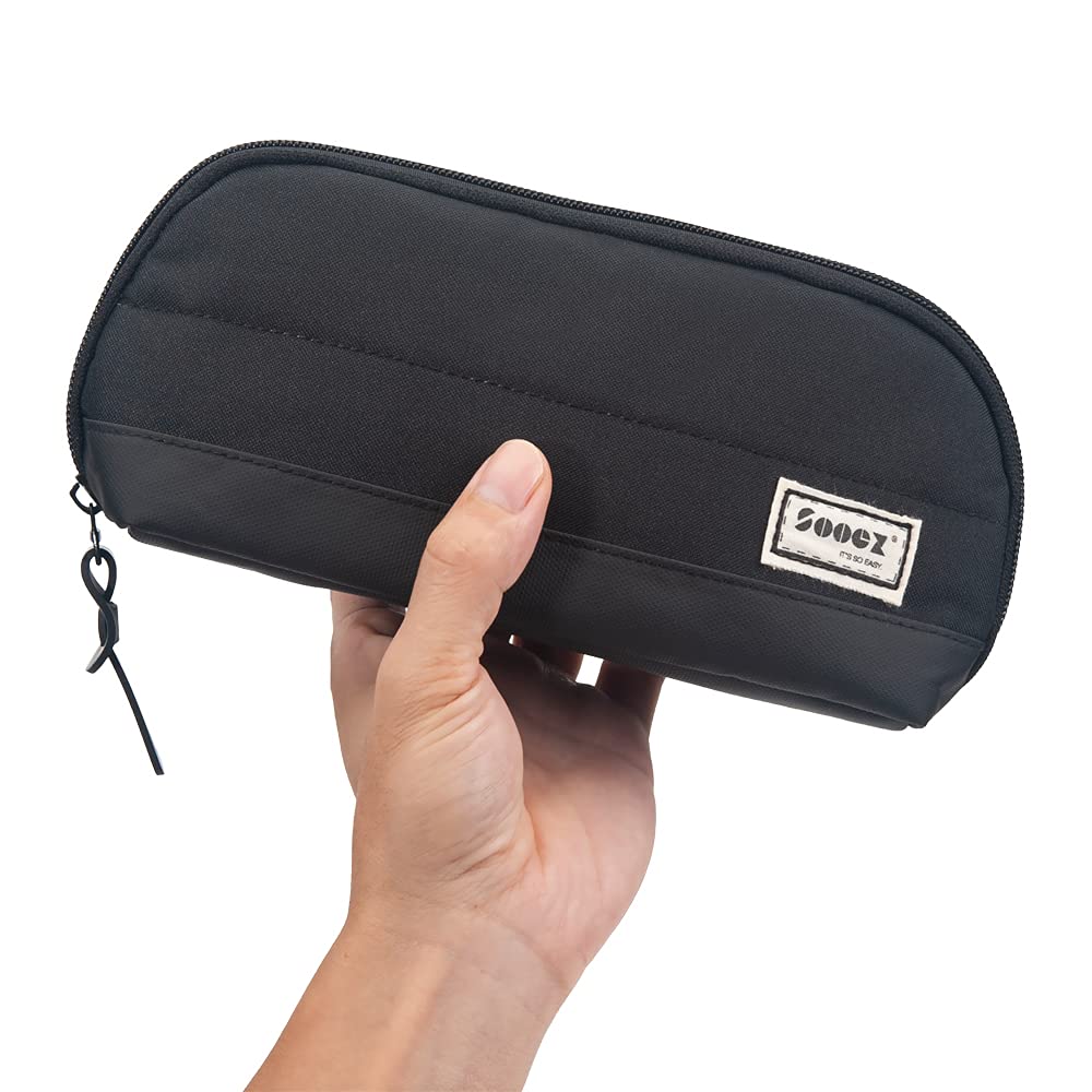 Sooez Wide-Opening Pencil Pen Case, Lightweight & Spacious Pencil Bag Pouch Box Organizer, Aesthetic Supply with Triangular Design for Adults, Grey