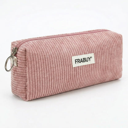 Soft Corduroy Pencil Case Pen Pouch Organizer, Small Stationery Bag