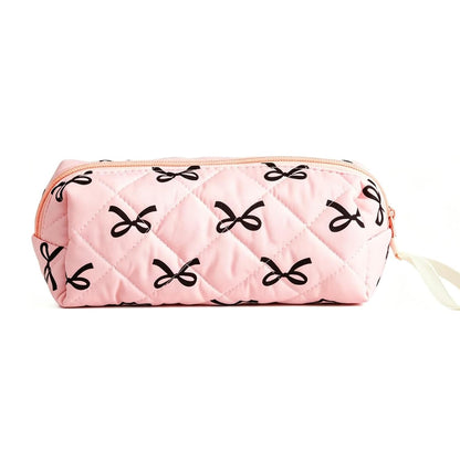 Seersucker Striped Pencil Bag, Large Capacity Stationery Pouch