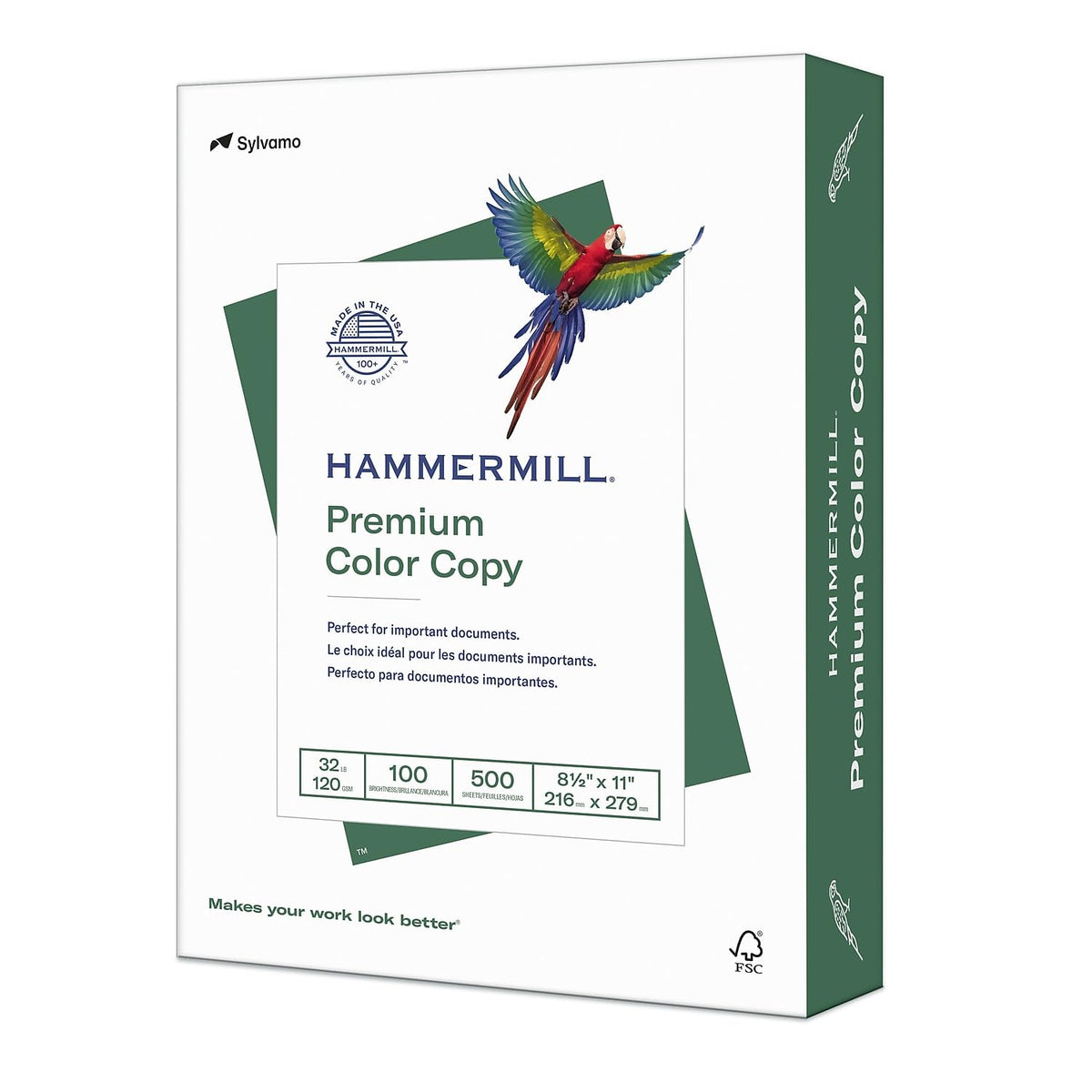 Hammermill Printer Paper, Premium Color 32 lb Copy Paper, 8.5 x 11-1 Ream (500 Sheets) - 100 Bright, Made in the USA, white (102630)