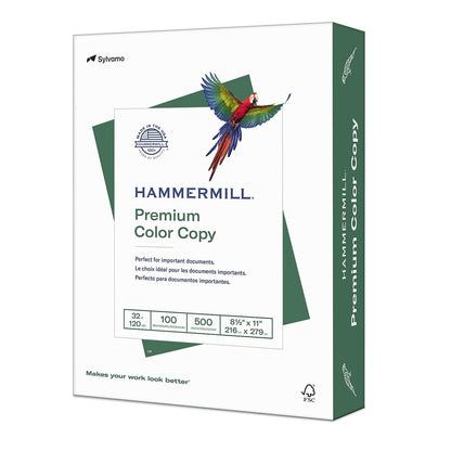 Hammermill Printer Paper, Premium Color 32 lb Copy Paper, 8.5 x 11-1 Ream (500 Sheets) - 100 Bright, Made in the USA, white (102630)