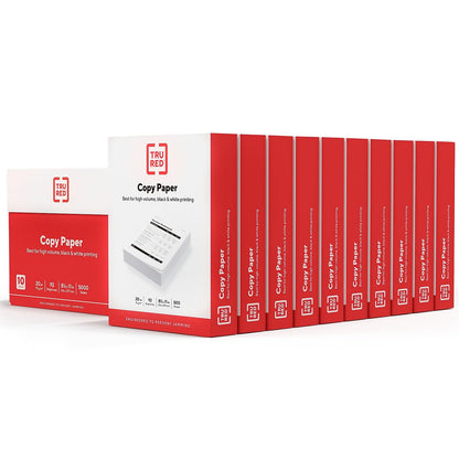 TRU RED by Staples Copy & Printer Paper, 8.5x11, 20lb, 92 Bright, 5,000 Sheets/Carton