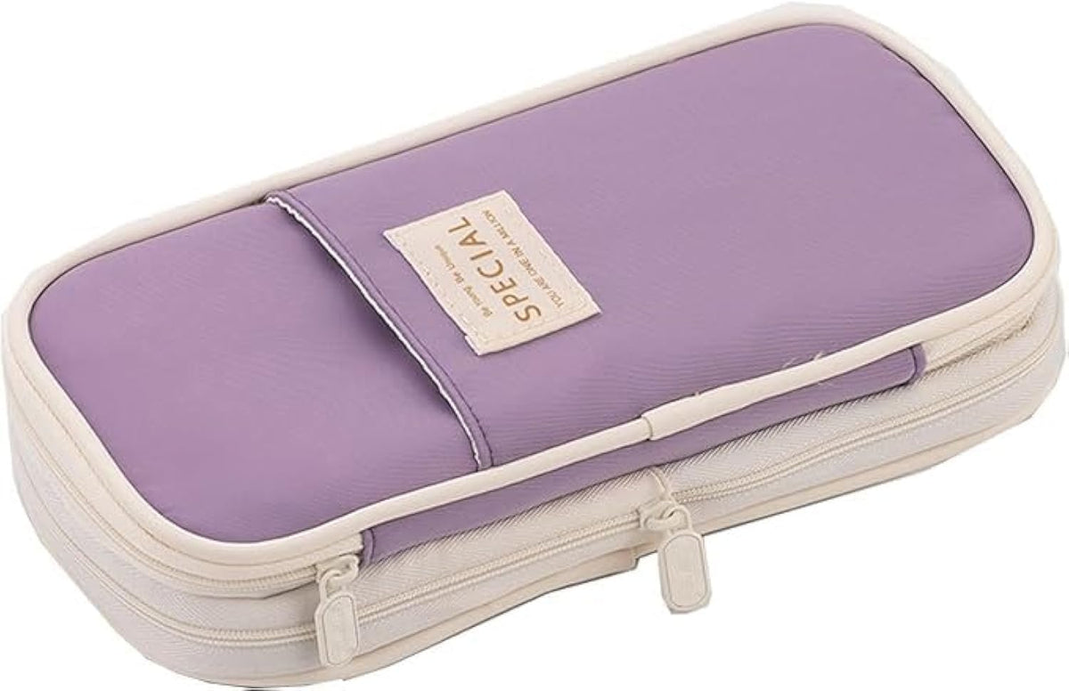 Arnuixty Large Storage Pencil Case Pen Bag with Zipper Big Capacity Pouch Organizer for Office Travel Holder Box(Peach)