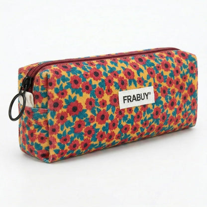 Soft Corduroy Pencil Case Pen Pouch Organizer, Small Stationery Bag