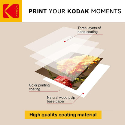 KODAK Picture Paper Vivid 8.5"x11", 25 count, 66lb-230g/m2 weight, 11.9 mil thickness, Vivid color picture paper