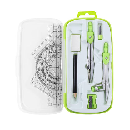 Unjoo Math Geometry Kit Sets 10 Piece Student Supplies, Compass Set, Black