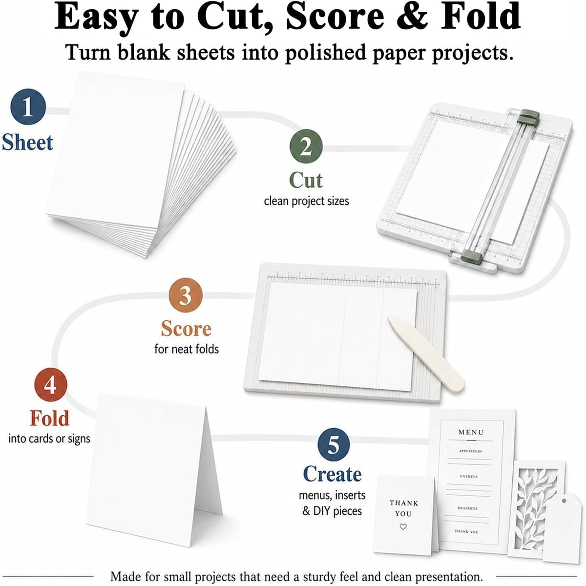 White Cardstock Paper, Card Stock Paper 8.5 x 11, 30 Sheets_85 lb