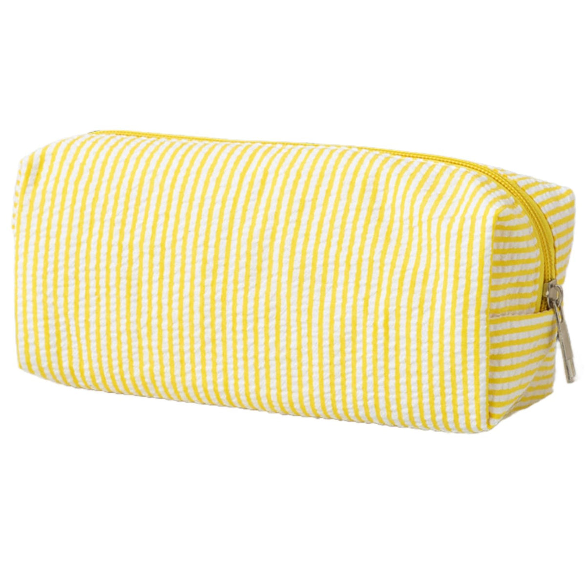 Seersucker Striped Pencil Bag, Large Capacity Stationery Pouch