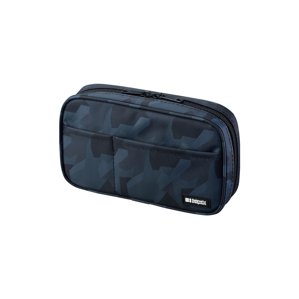 LIHIT LAB Large Capacity Zipper Pencil Case For School Office College, Big Capacity 4 Compartments Pencil Bag Holder Adults Teen Boys Girls, Travel Cosmetics Storage, Black (A7551-24)