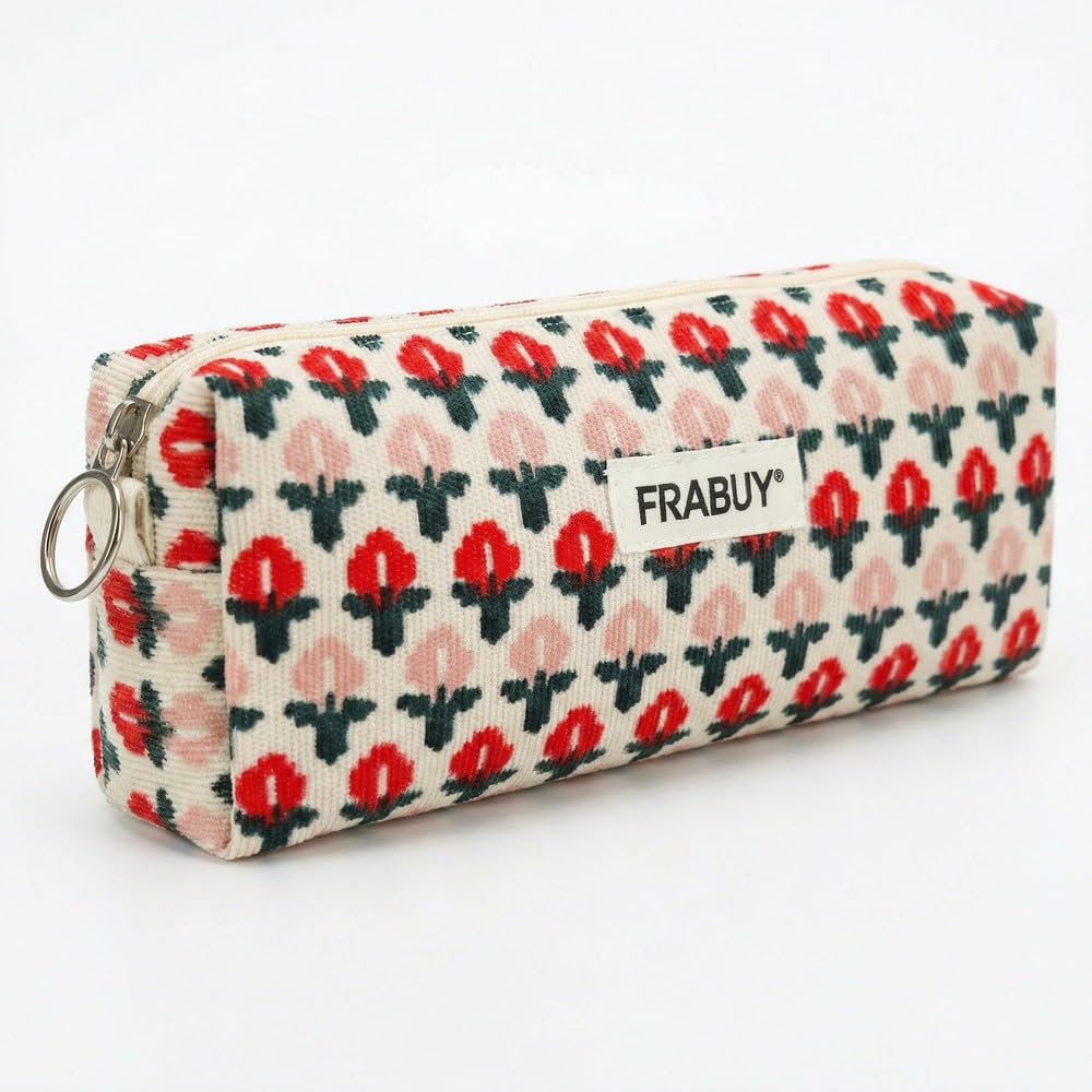 Soft Corduroy Pencil Case Pen Pouch Organizer, Small Stationery Bag