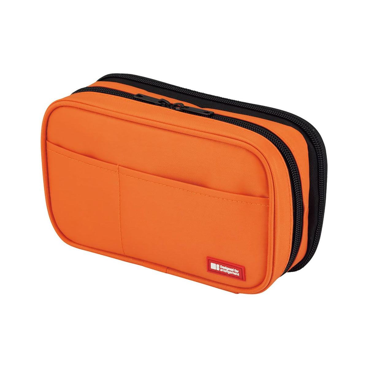 LIHIT LAB Large Capacity Zipper Pencil Case For School Office College, Big Capacity 4 Compartments Pencil Bag Holder Adults Teen Boys Girls, Travel Cosmetics Storage, Black (A7551-24)