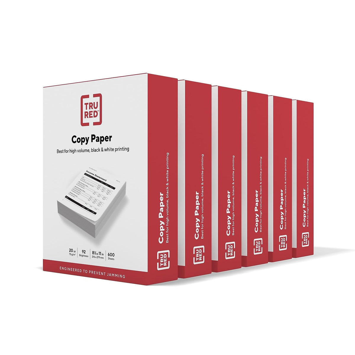 TRU RED by Staples Copy & Printer Paper, 8.5x11, 20lb, 92 Bright, 5,000 Sheets/Carton