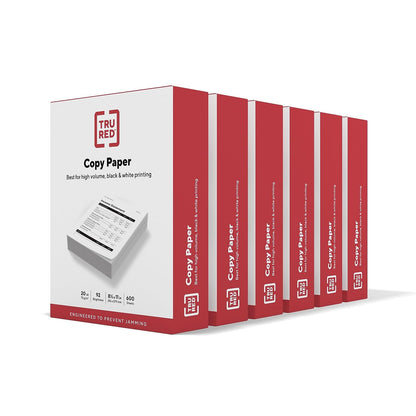 TRU RED Copy Paper, 8.5x11 Inch, 92 Brightness, 20 lb., 500 Sheets/Ream