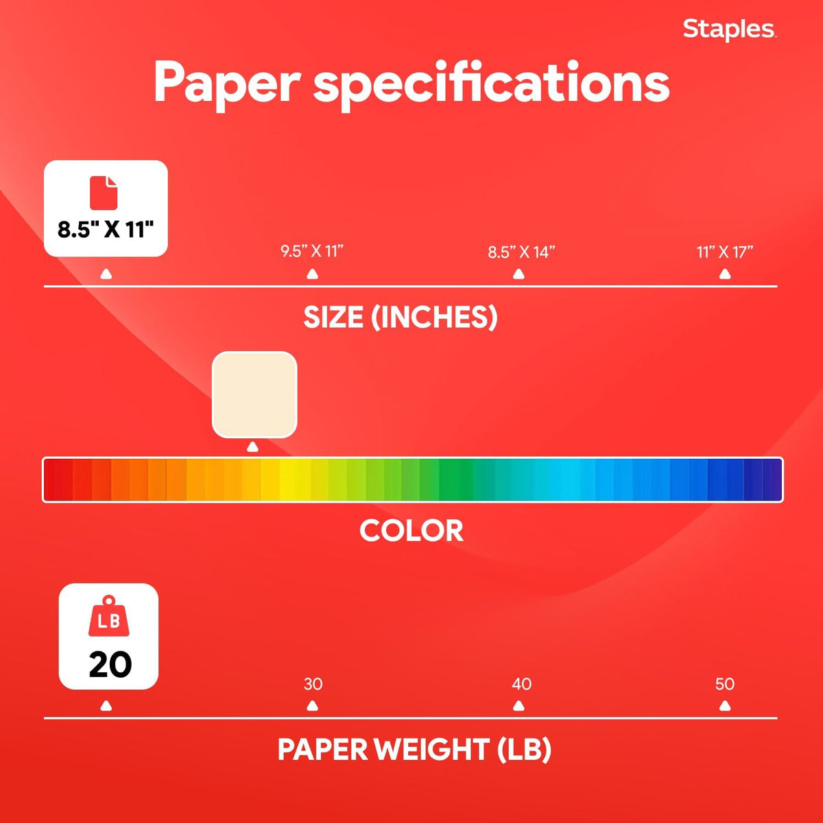 Staples Pastel Recycled Copy Paper, Cream, 20 lb., 8.5x11, 500 Sheets