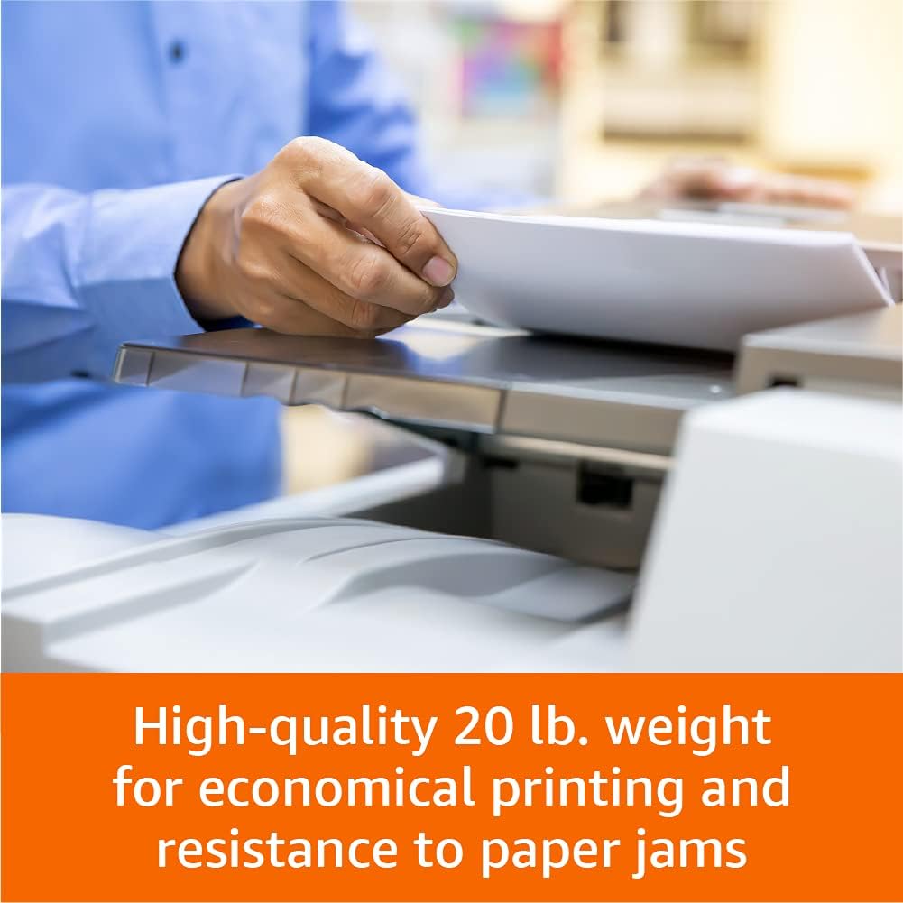 Amazon Basics Multipurpose Copy Printer Paper, 20 lb, 8.5 x 11 Inches, 3 Reams (1,500 Sheets), 92 Bright White for Home Use