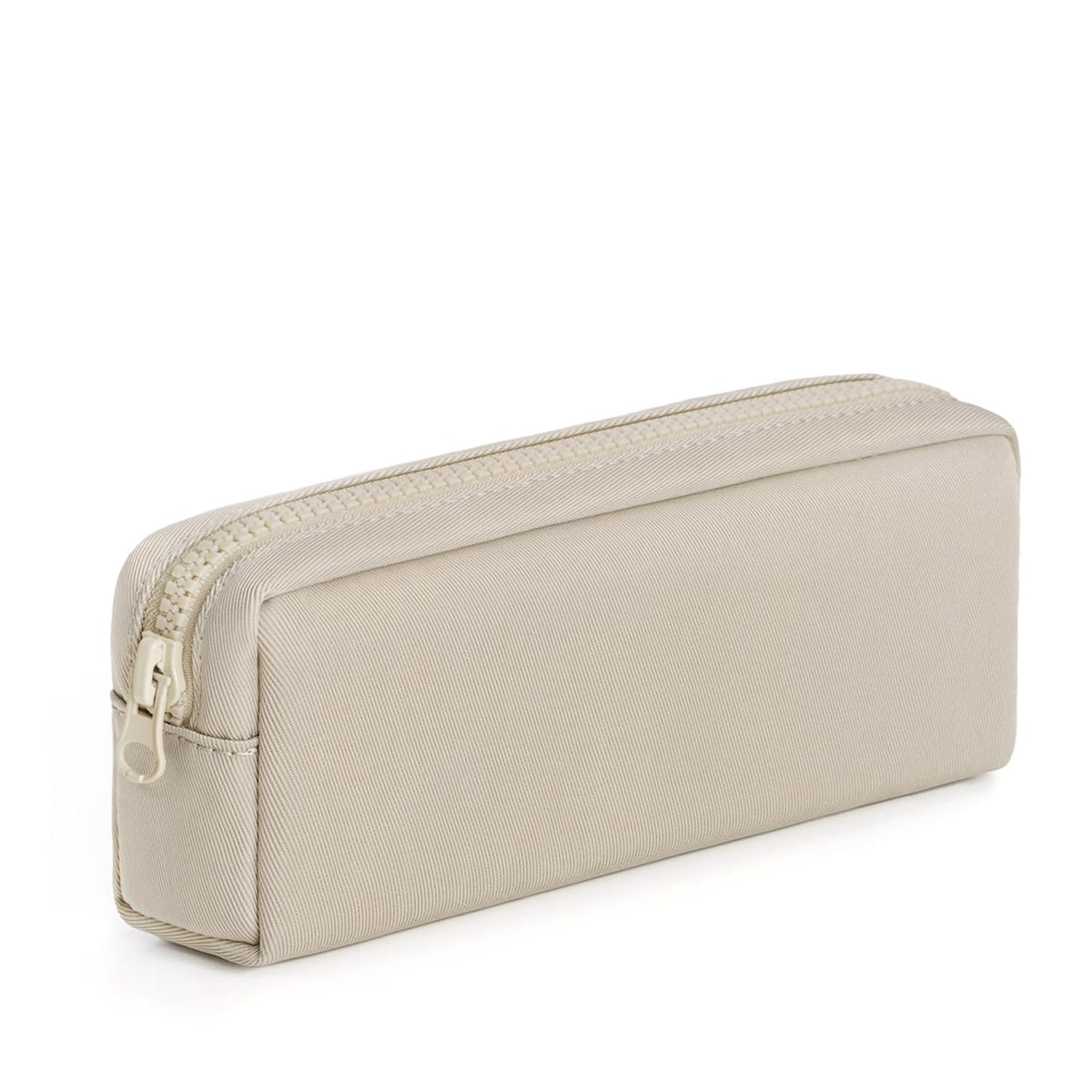 Big Capacity Pencil Case, Pure Color Pen Pouch with Zipper Stationary Storage Bag for Adult Students Officers, Cream White