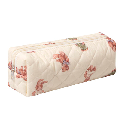 Pencil Case Office College School Storage Bag Pouch Holder Box Organizer Makeup Pouch Cosmetic Bag Aesthetic Cute Pen Case for Girls Boys Kids (Pink floral prints)