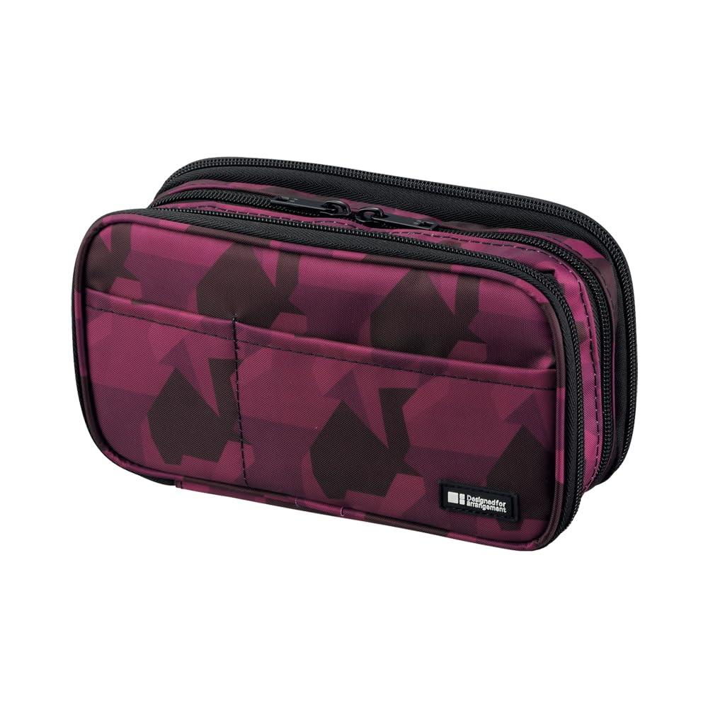 LIHIT LAB Large Capacity Zipper Pencil Case For School Office College, Big Capacity 4 Compartments Pencil Bag Holder Adults Teen Boys Girls, Travel Cosmetics Storage, Black (A7551-24)