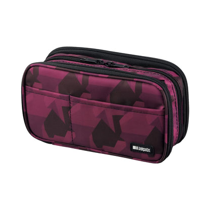 LIHIT LAB Large Capacity Zipper Pencil Case For School Office College, Big Capacity 4 Compartments Pencil Bag Holder Adults Teen Boys Girls, Travel Cosmetics Storage, Black (A7551-24)