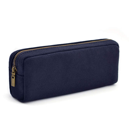 Pencil Pen Case, Canvas Pencil Pouch Big Capacity Pen Bag with Zipper Durable Stationary Storage Bag for Adult Students Officers
